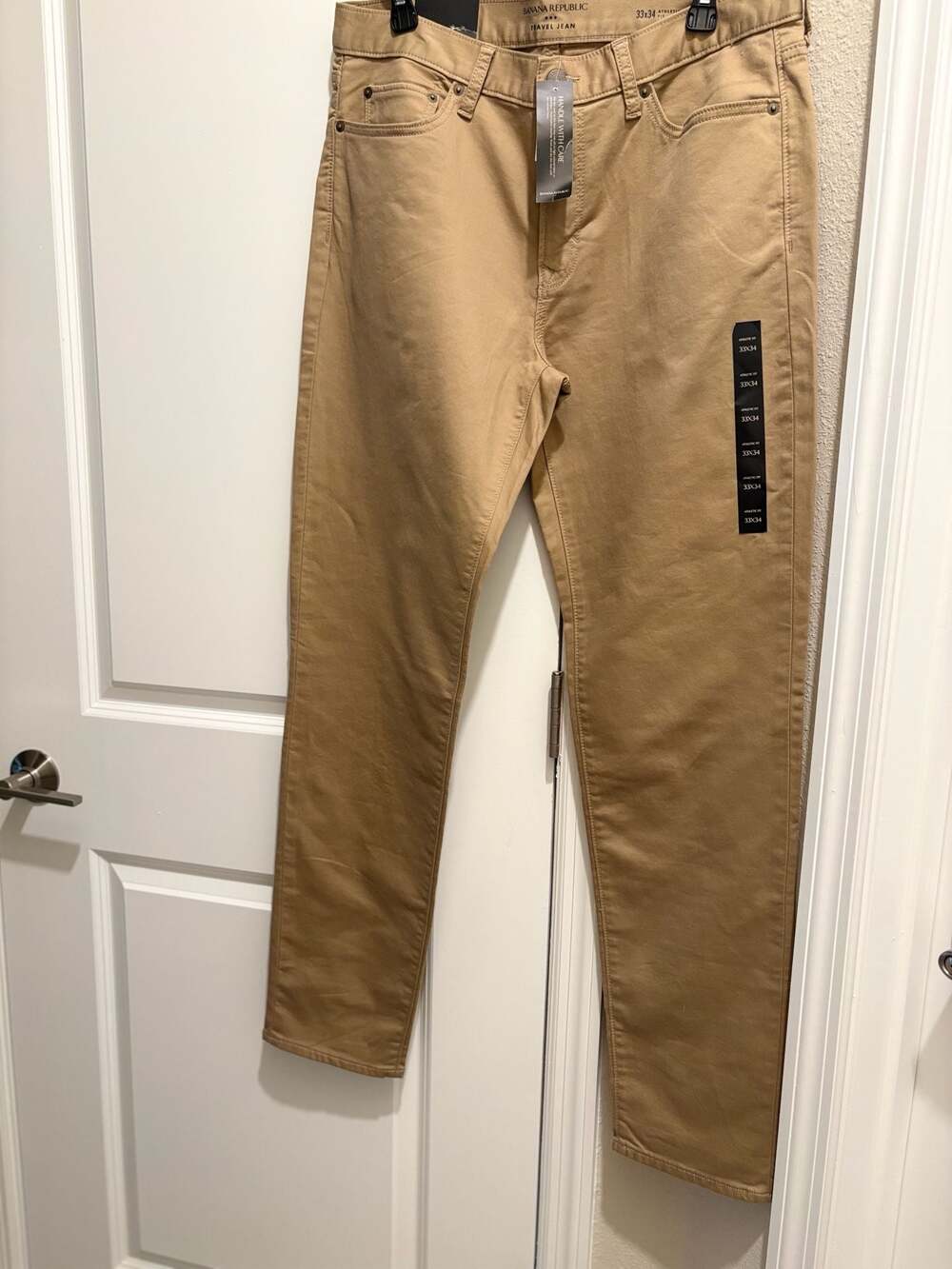 Banana Republic Athletic Fit Traveler Jean Khaki Brown